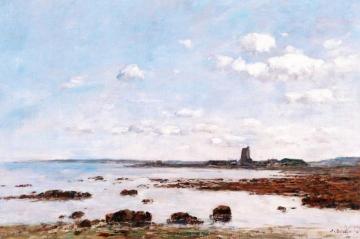 Saint-Vaast-la-Houghe, the Rocks and the Fort Artwork by Eugène-Louis Boudin