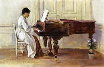 At the Piano Artwork by Theodore Robinson