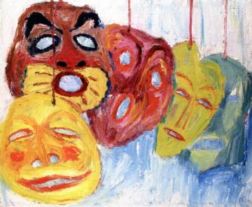 Mask Still Life I Artwork by Emil Nolde