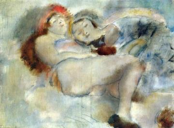 Two Nudes Artwork by Jules Pascin