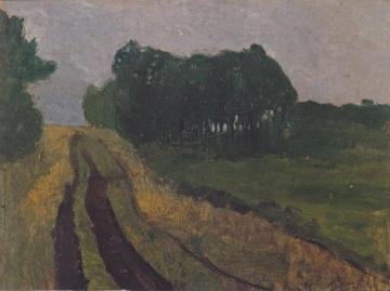 Evening landscape with pines Artwork by Paula Modersohn-Becker