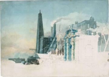 London, York House Water-gate, Westminster, With York Buildings Waterworks Artwork by Joseph Mallord William Turner