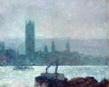 Houses of Parliament, Early Evening Artwork by Frederick Childe Hassam