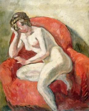 Seated Nude Artwork by Louis Valtat