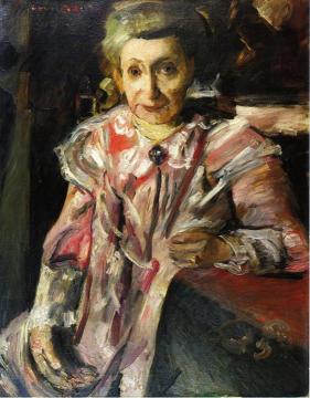 Portrait Of Frau Hedwig Berend, 'rosa Matinee' Artwork by Lovis Corinth