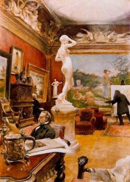 Interior of Furstenberg Gallery Artwork by Carl Larsson