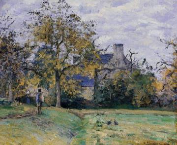 Piette's Home on Montfoucault Artwork by Camille Pissarro