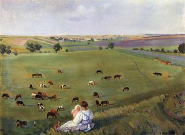 In the Meadow. Neskuchnoye Artwork by Zinaida Serebriakova