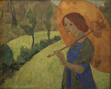 Madame Sérusier with a parasol Artwork by Paul Serusier