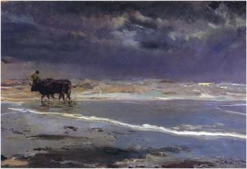 Gray Day On Valencia Beach Artwork by Joaquin Sorolla y Bastida