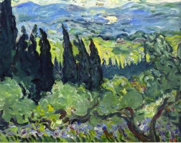 Italian Landscape, Cypresses Artwork by Louis Valtat