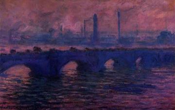 Waterloo Bridge, Overcast Weather Artwork by Claude Oscar Monet