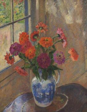 Zinnias Artwork by James Bolivar Manson