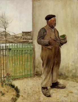 Man Having Just Painted His Fence Artwork by Jean-François Raffaëlli