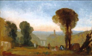 Italian Landscape with Bridge and Tower Artwork by Joseph Mallord William Turner