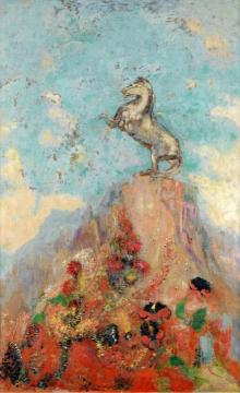 Pegasus upon His Rock Artwork by Odilon Redon