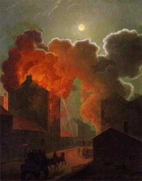 A Fire in Boston by Midnight Artwork by Robert Salmon