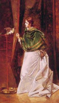 Feeding Her Favorite Pet Artwork by Wladyslaw Bakalowicz