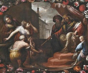 Il Giudizio Di Salomone Artwork by Giovanni Stanchi Dei Fiori