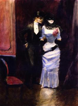 At the Masked Ball Artwork by Jean-Louis Forain