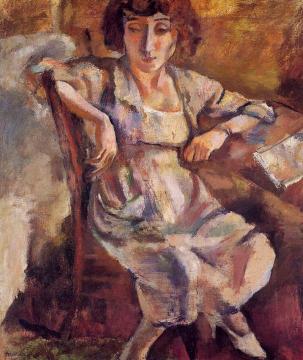 Hermine on a Chair Artwork by Jules Pascin