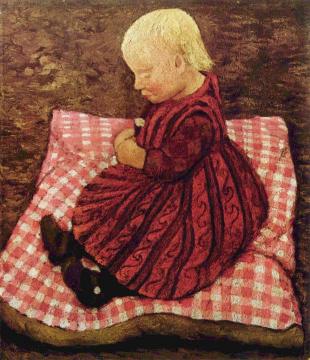 Child on a Cushion Artwork by Paula Modersohn-Becker