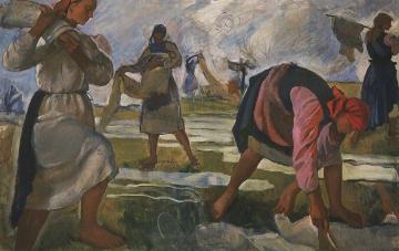 Bleaching Cloth Artwork by Zinaida Serebriakova