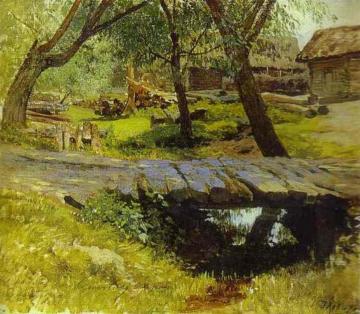 Footbridge. Savvina Sloboda. Study Artwork by Isaac Ilich Levitan