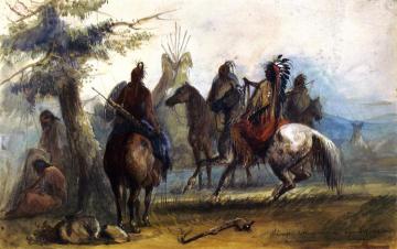 Sioux Setting Out on an Expedition to Capture Wild Horses Artwork by Alfred Jacob Miller