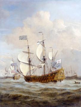The 'st Andrew' At Sea In A Moderate Breeze Artwork by Willem van de Velde the Younger
