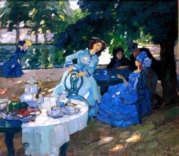 Breakfast in the Garden Artwork by Leo Putz
