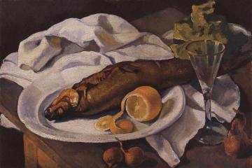 Herring and Lemon Artwork by Zinaida Serebriakova
