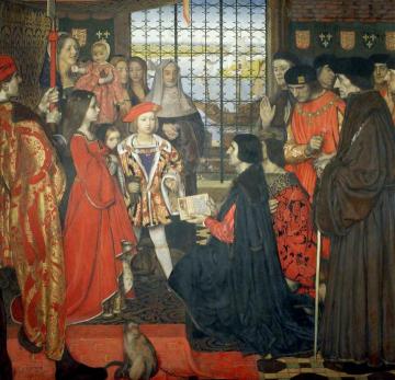 Erasmus And Thomas More Visit The Children Of King Henry Vii At Greenwich, 1499 Artwork by Frank Cadogan Cowper