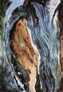 Something in Brown, Carmine, and Blue Artwork by Arthur Dove