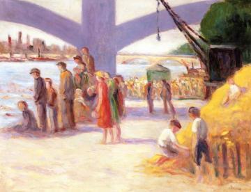 Spectators on the Banks of the Seine Artwork by Maximilien Luce