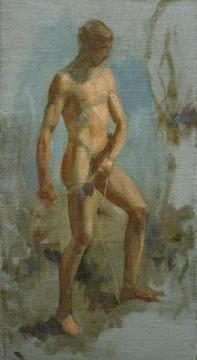 Charlie Throwing The Line (study) Artwork by Henry Scott Tuke