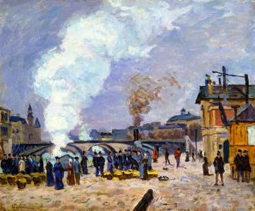 Market Scene on the Quays of Paris Artwork by Armand Guillaumin