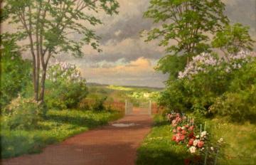 View of the blooming garden Artwork by Johan Krouthén