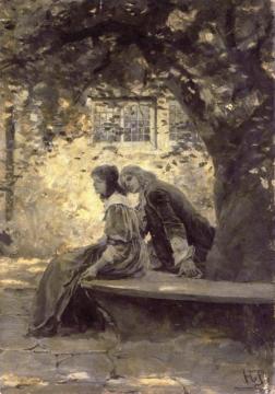 Two Lovers In A Garden Artwork by Howard Pyle