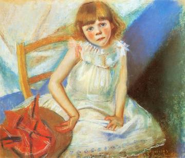 Girl With A Red Hat Artwork by Stanislaw Wyspianski