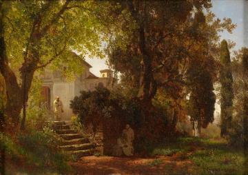 In the Park of Castel Gandolfo Artwork by Oswald Achenbach