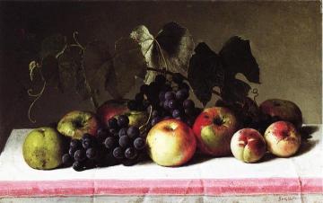 Still Life with Concord Grapes and Apples Artwork by George Hetzel