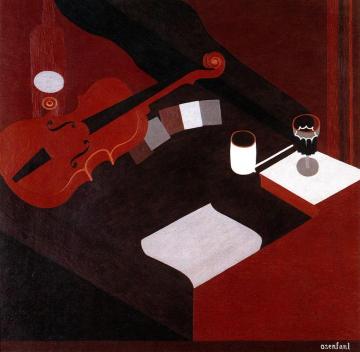 Red Violin Artwork by Amédée Ozenfant