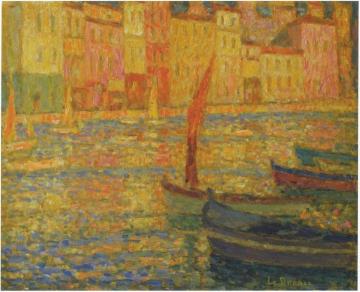 Port at Villefranche Artwork by Henri Le Sidaner