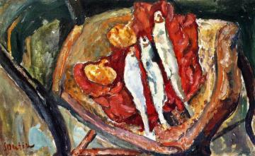 Still Life With Herrings And Onions Artwork by Chaim Soutine