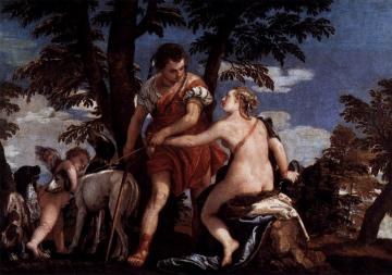 Venus And Adonis Artwork by Paolo Veronese