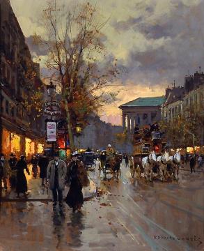Boulevard de la Madeleine Artwork by Edouard Léon Cortes