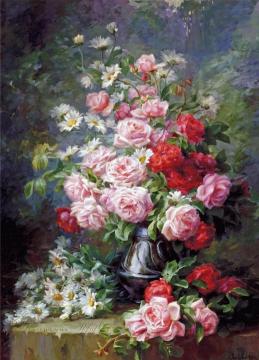 Bouquet Of Roses And Daisies Artwork by Leo Louppe