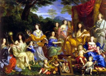 Mythological Portrait Of The Family Of Louis Xiv Artwork by Jean Nocret