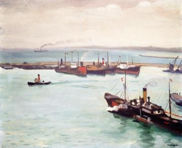 The Port of Algiers, Steamships in the Harbor Artwork by Albert Marquet